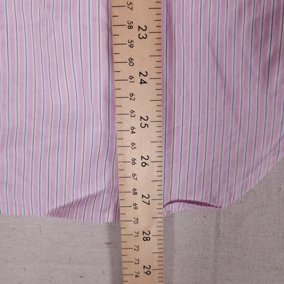 Hammer Made Button Shirt Mens Label 39/15.5 Long Sleeve Striped Pink Business - Picture 6 of 14
